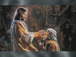 Jesus healing a blind man