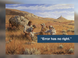 Family in a field with quote "Error has no right"