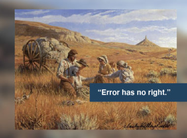 Family in a field with quote "Error has no right"