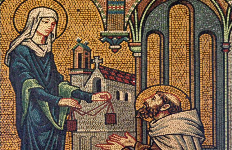 Our Lady giving St. Simon Stock the brown scapular