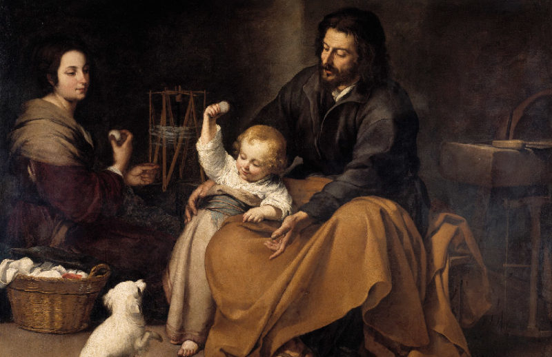 Bartolomé Esteban Murillo "The Holy Family with a Little Bird" (modified) c.1650