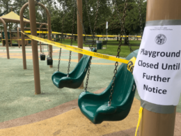 Playground closed off for COVID-19 in Los Angeles county