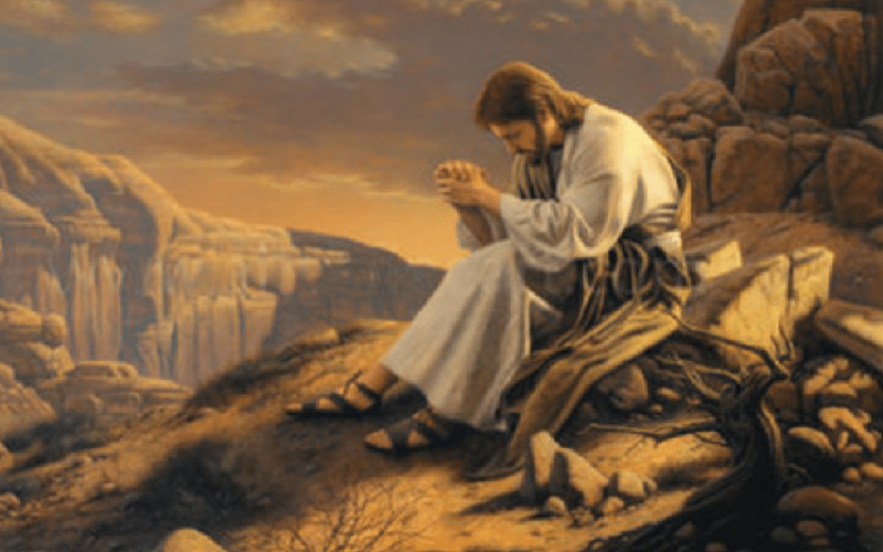 Jesus fasting in the desert