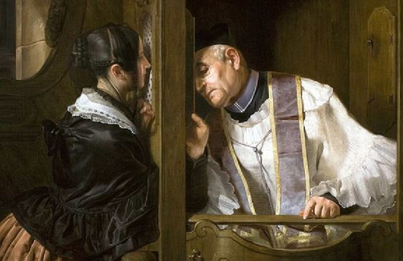 Woman in confession