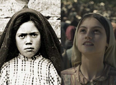Sister Lucia (1917) and Stephanie Gil playing Lucia in Fatima (2020)