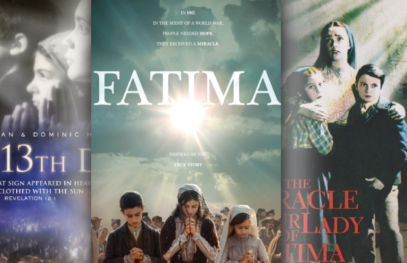 Movie covers of movies based on the apparition at Fatima