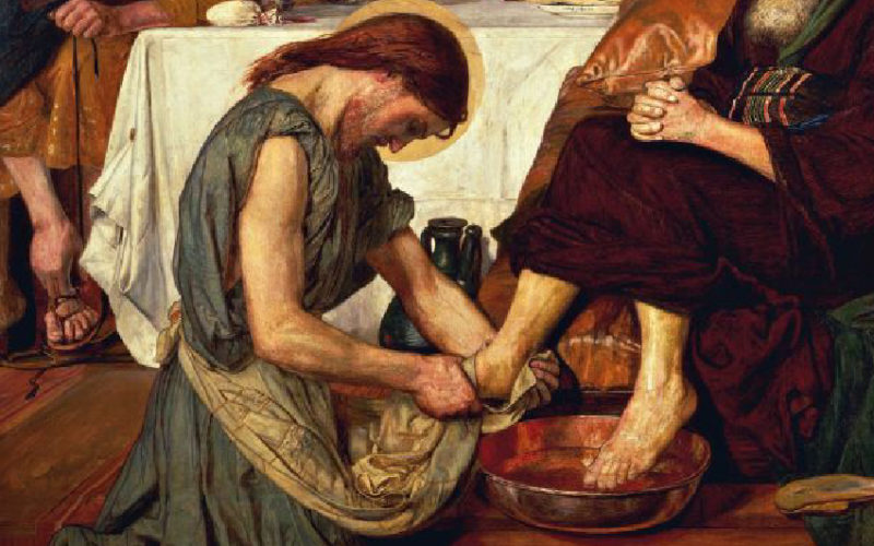 Meditation for the month of February: Humility. Image: “Christ washing Peter’s feet,” by Ford Madox Brown (1821-1893). (DeAgostini Picture Library / Getty Images)