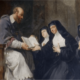 St. Francis de Sales presenting a book to three nuns