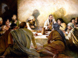 Jesus feasting with the Apostles