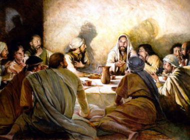 Jesus feasting with the Apostles