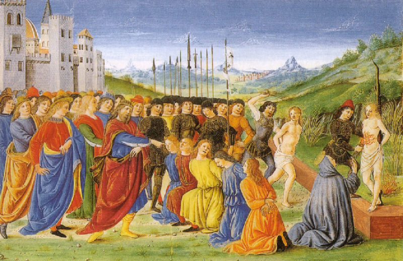 The Seven Holy Brothers being martyred