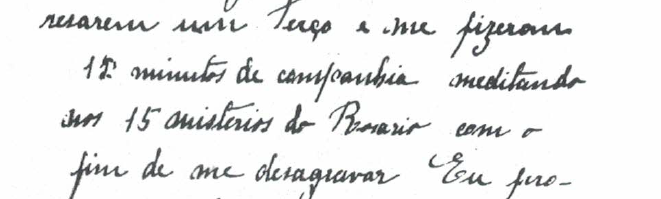 Handwritten text by Sister Lucia